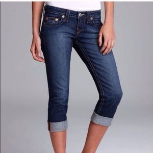 True Religion Lizzy Crop Capri Laguna Wash Size 26